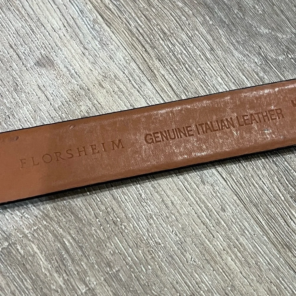 Men’s 36 Florsheim Genuine Italian Leather Made in Italy Brown Classic Belt